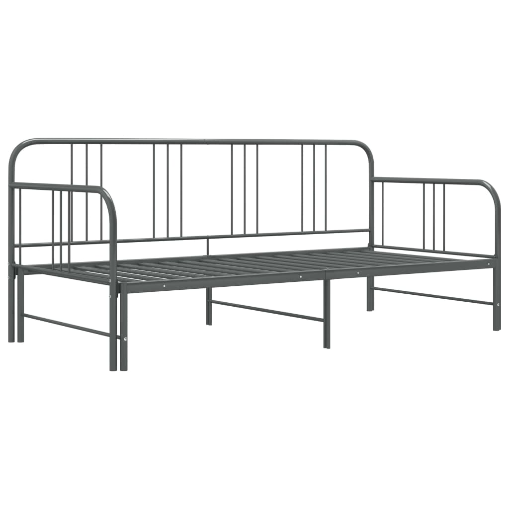 Cadre de canapé-lit extensible sans matelas gris métal 90x200cm - XIOS
