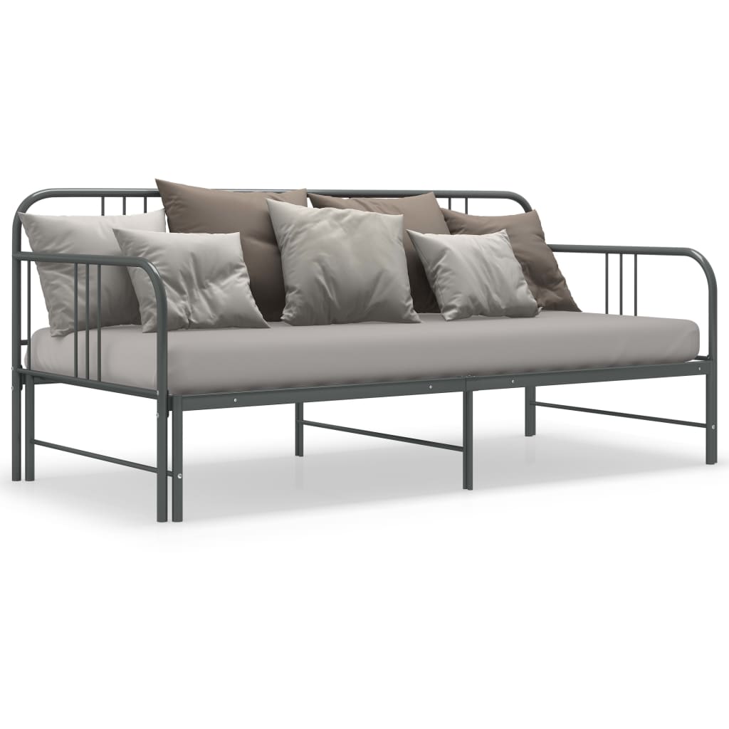 Cadre de canapé-lit extensible sans matelas gris métal 90x200cm - XIOS
