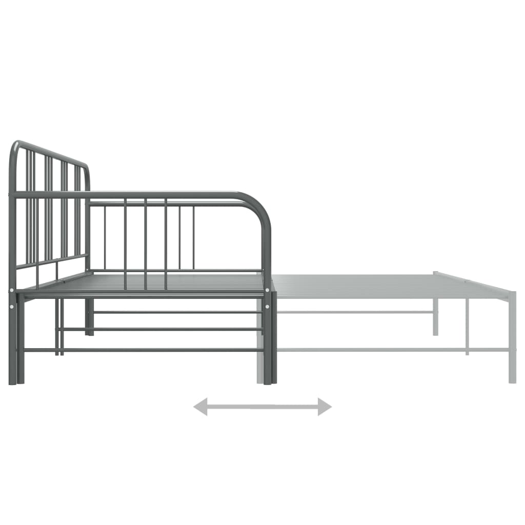 Cadre de canapé-lit extensible sans matelas gris métal 90x200cm - XIOS