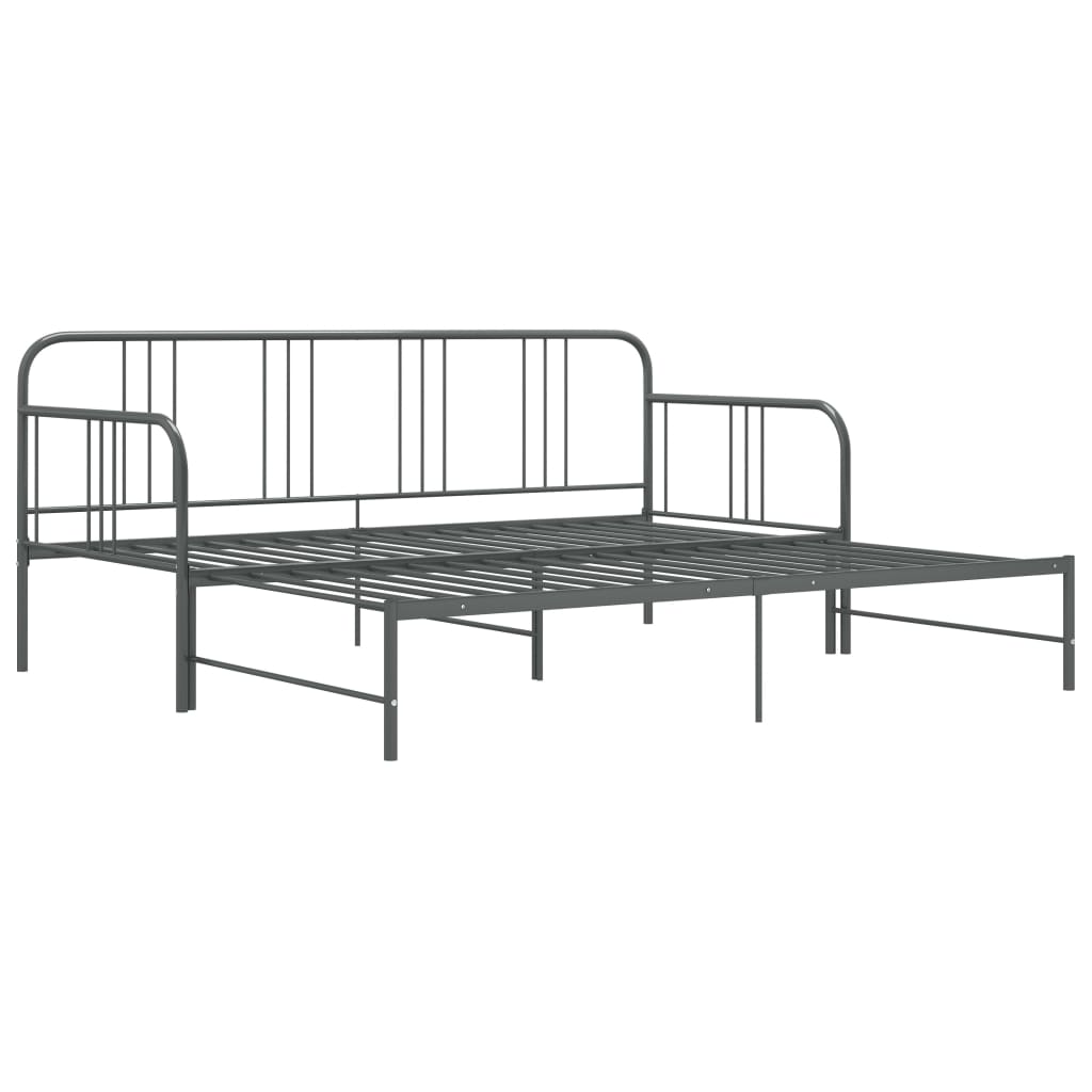 Cadre de canapé-lit extensible sans matelas gris métal 90x200cm - XIOS
