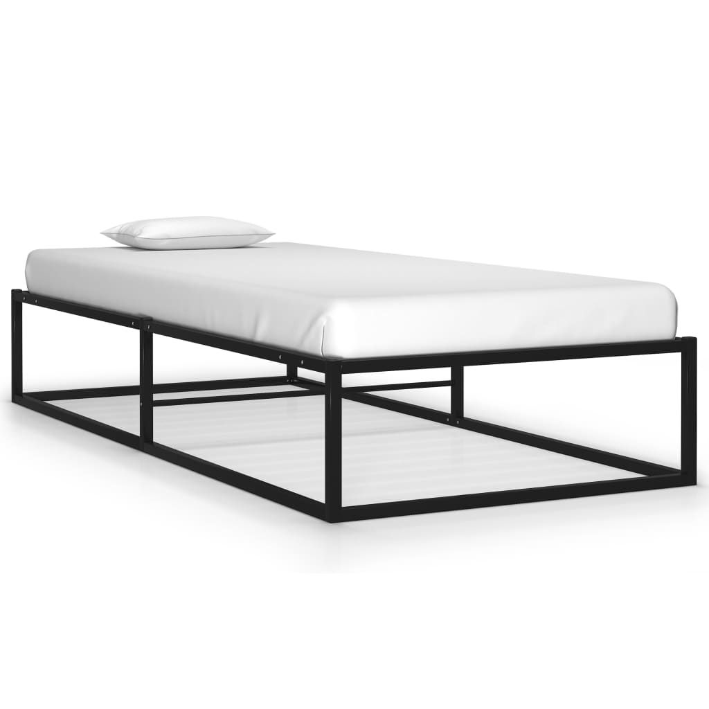 Cadre de lit sans matelas noir métal 90x200 cm - XIOS