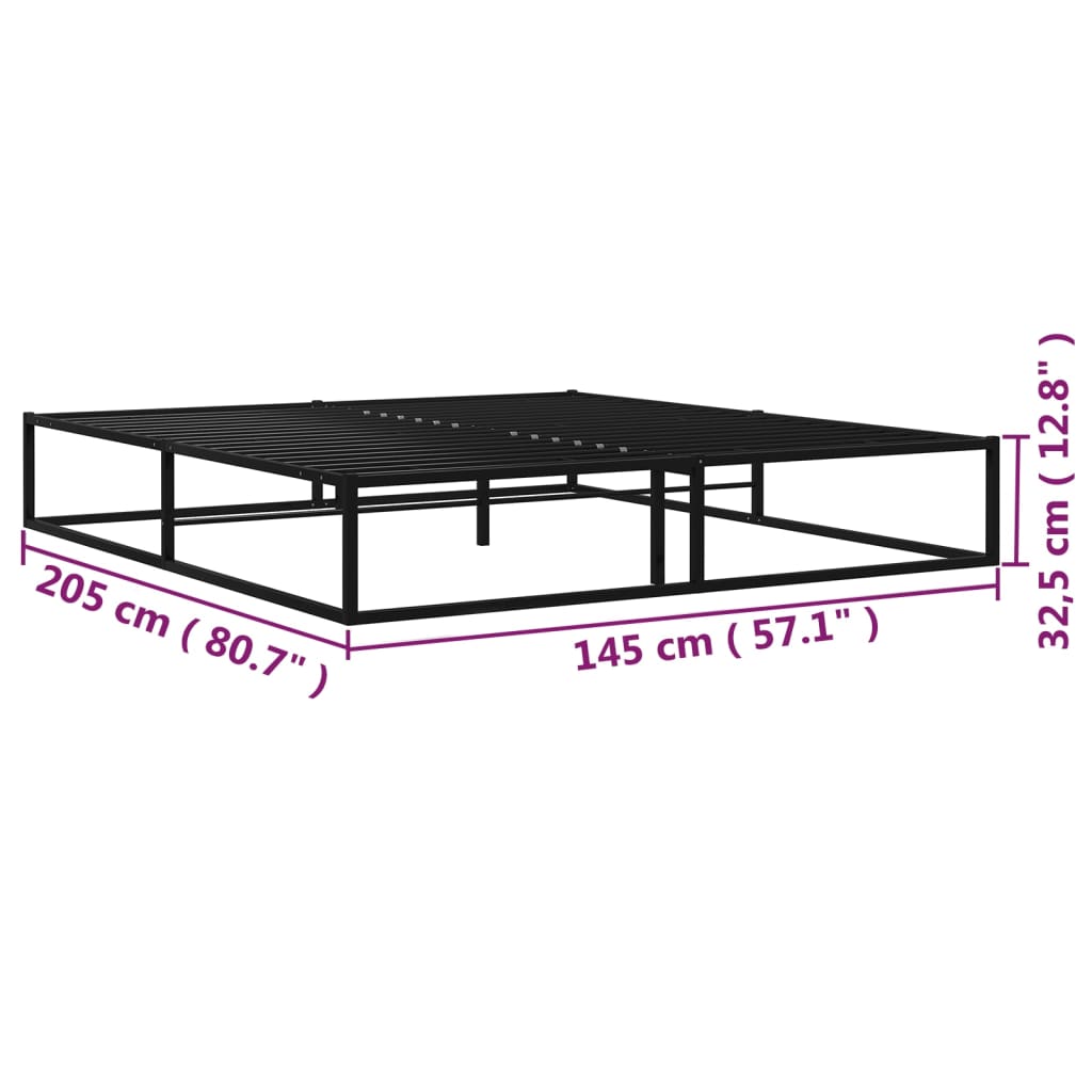 Cadre de lit sans matelas noir métal 140x200 cm - XIOS