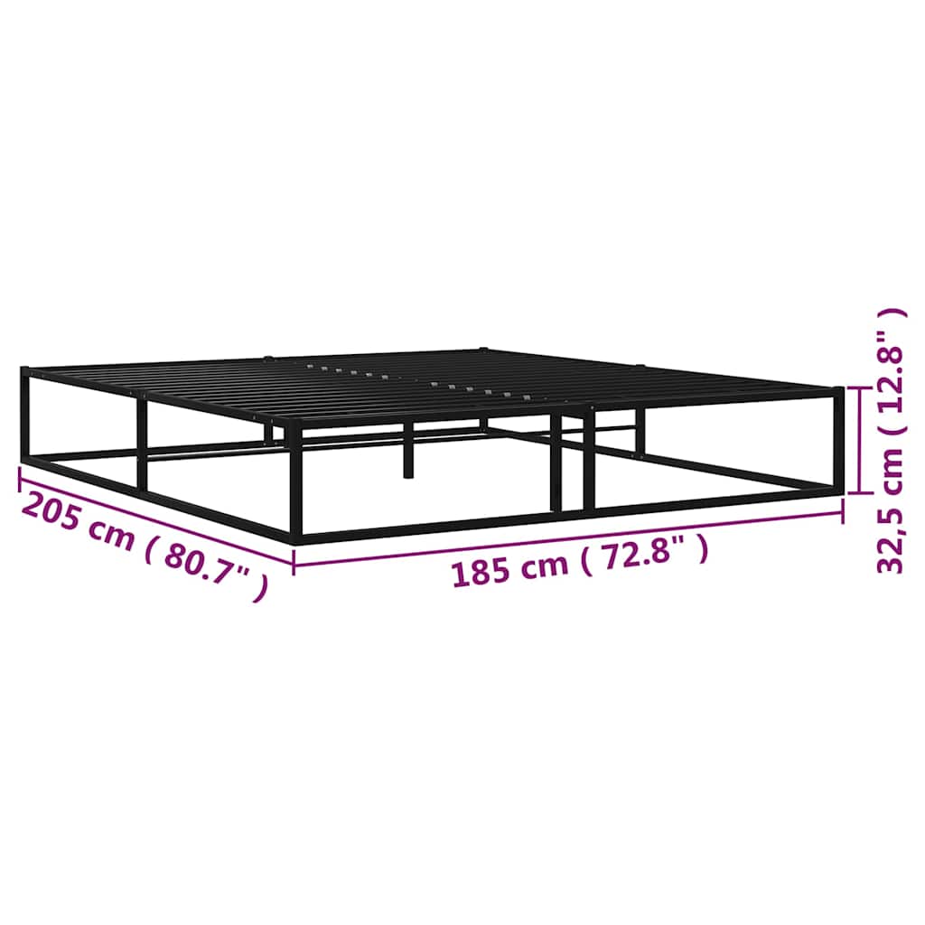 Cadre de lit sans matelas noir métal 180x200 cm - XIOS