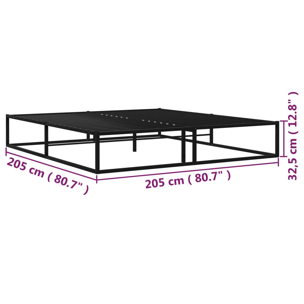 Cadre de lit sans matelas noir métal 200x200 cm - XIOS