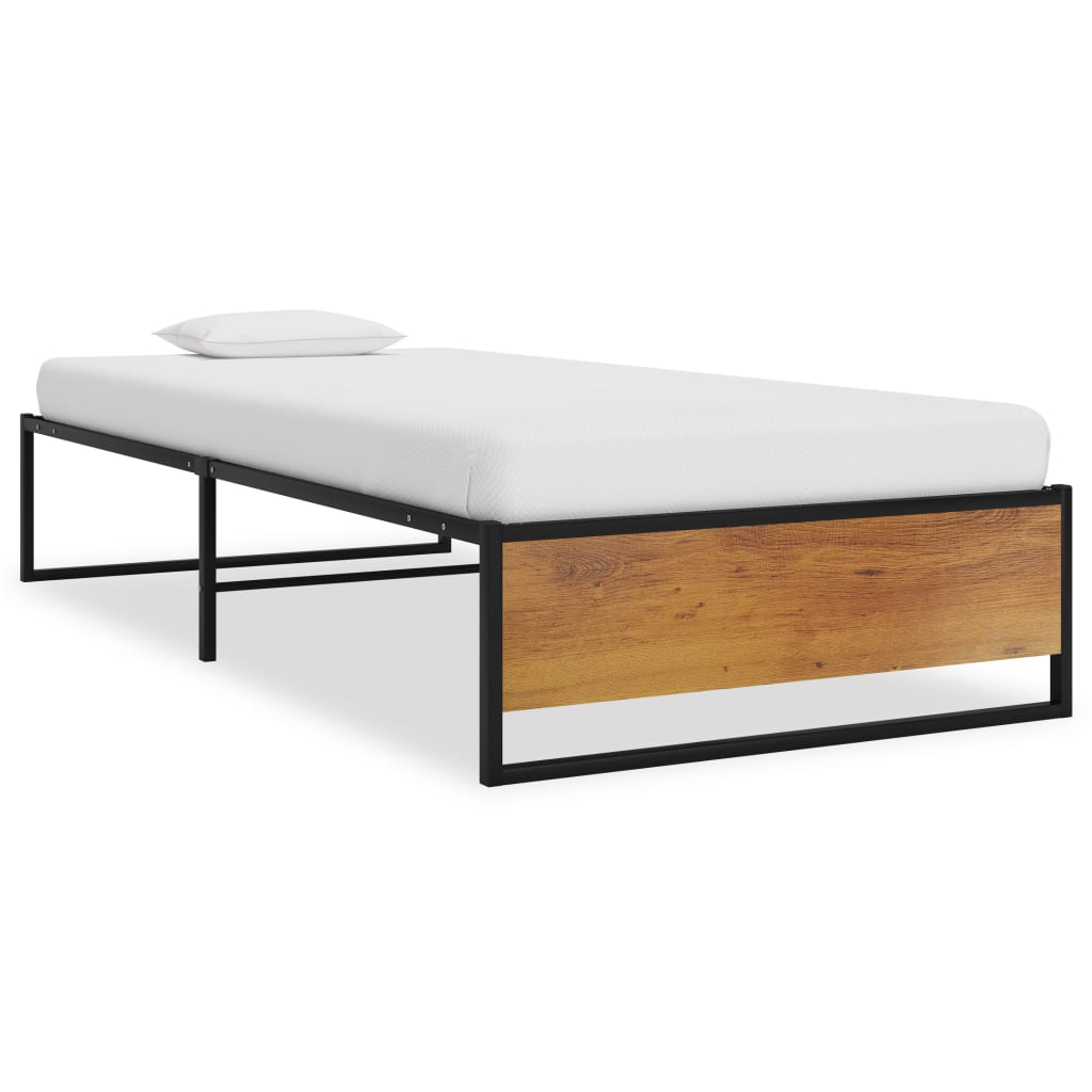 Cadre de lit sans matelas noir métal 100x200 cm - XIOS