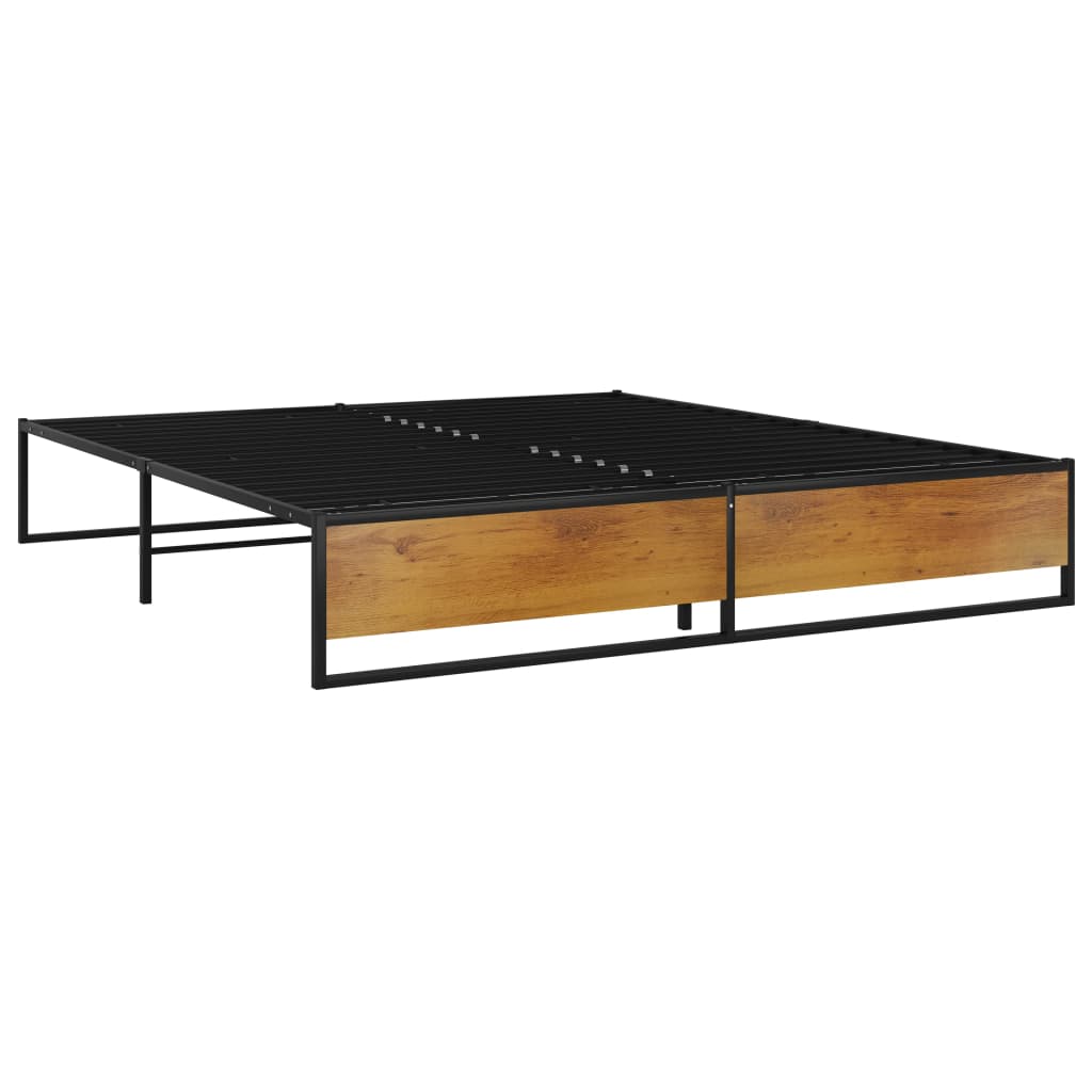 Cadre de lit sans matelas noir métal 160x200 cm - XIOS