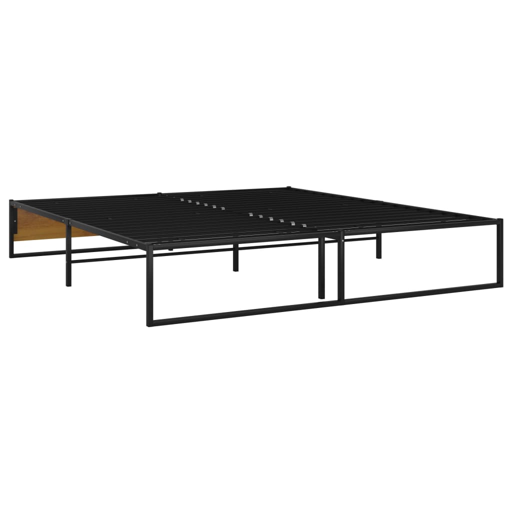 Cadre de lit sans matelas noir métal 160x200 cm - XIOS