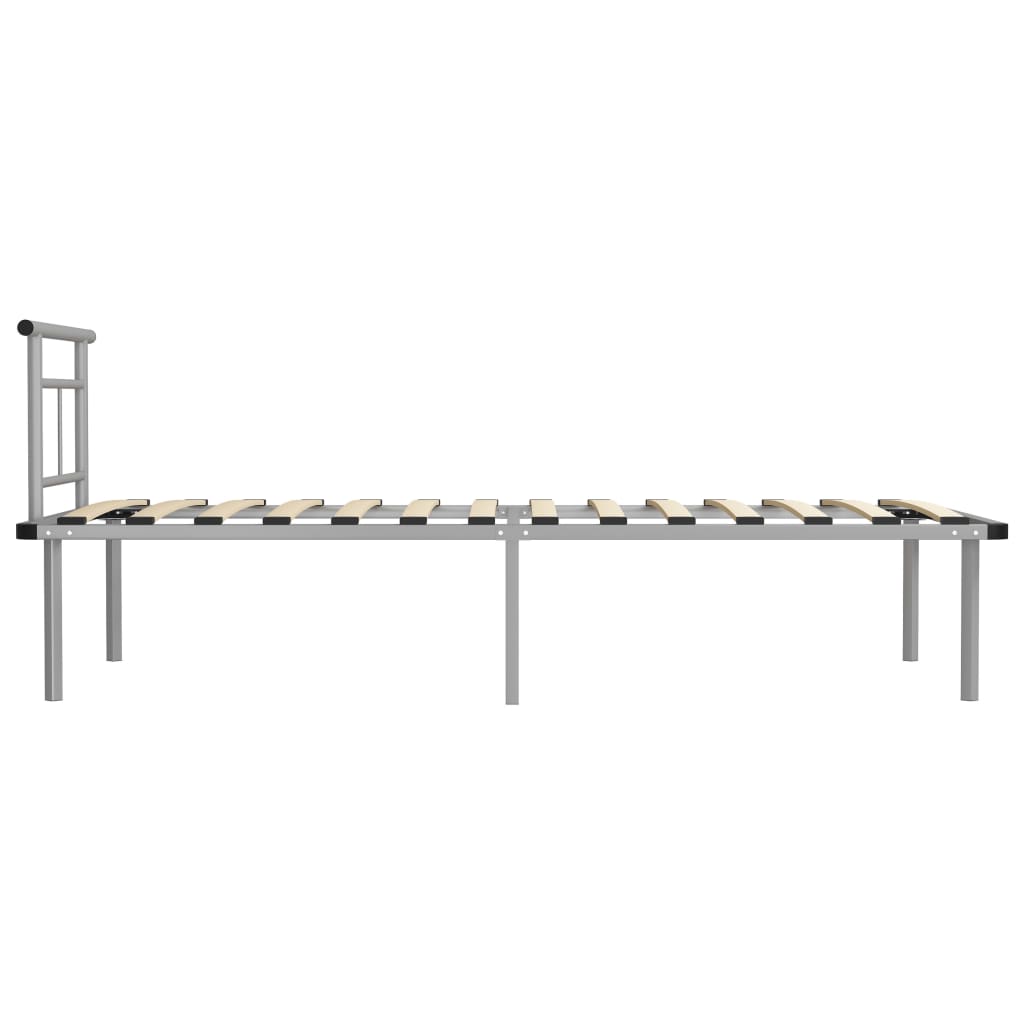 Cadre de lit sans matelas gris métal 90x200 cm - XIOS