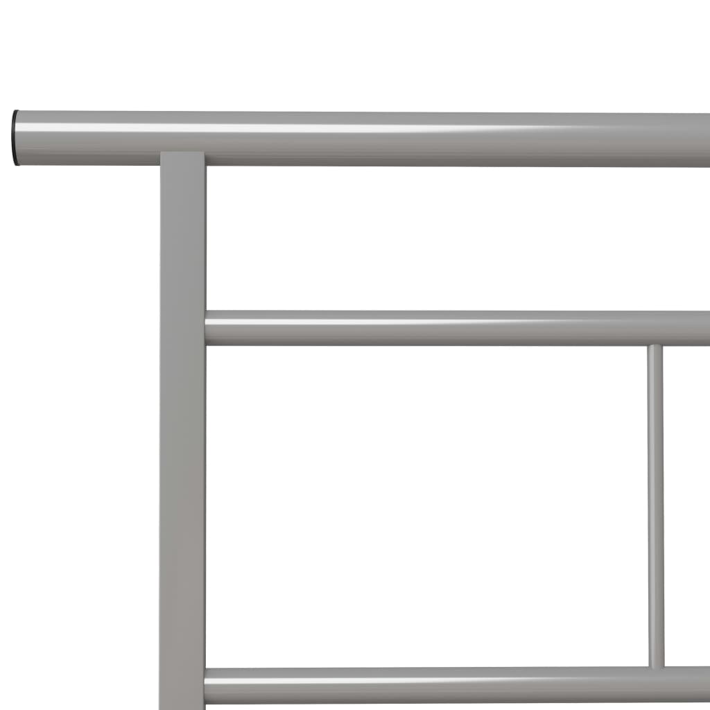 Cadre de lit sans matelas gris métal 90x200 cm - XIOS