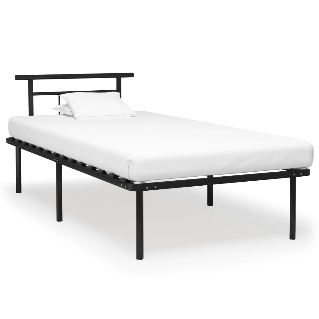 Cadre de lit sans matelas noir métal 100x200 cm - XIOS