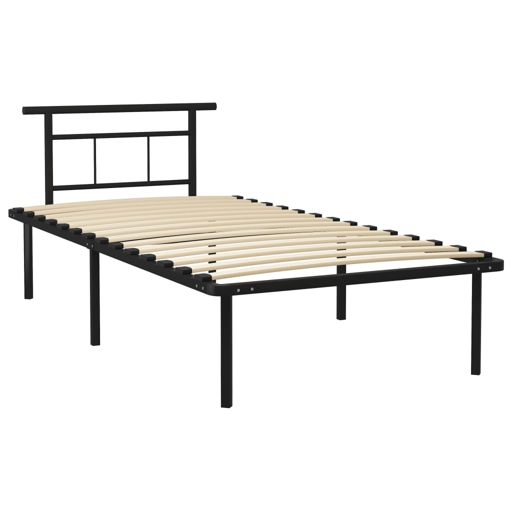 Cadre de lit sans matelas noir métal 100x200 cm - XIOS