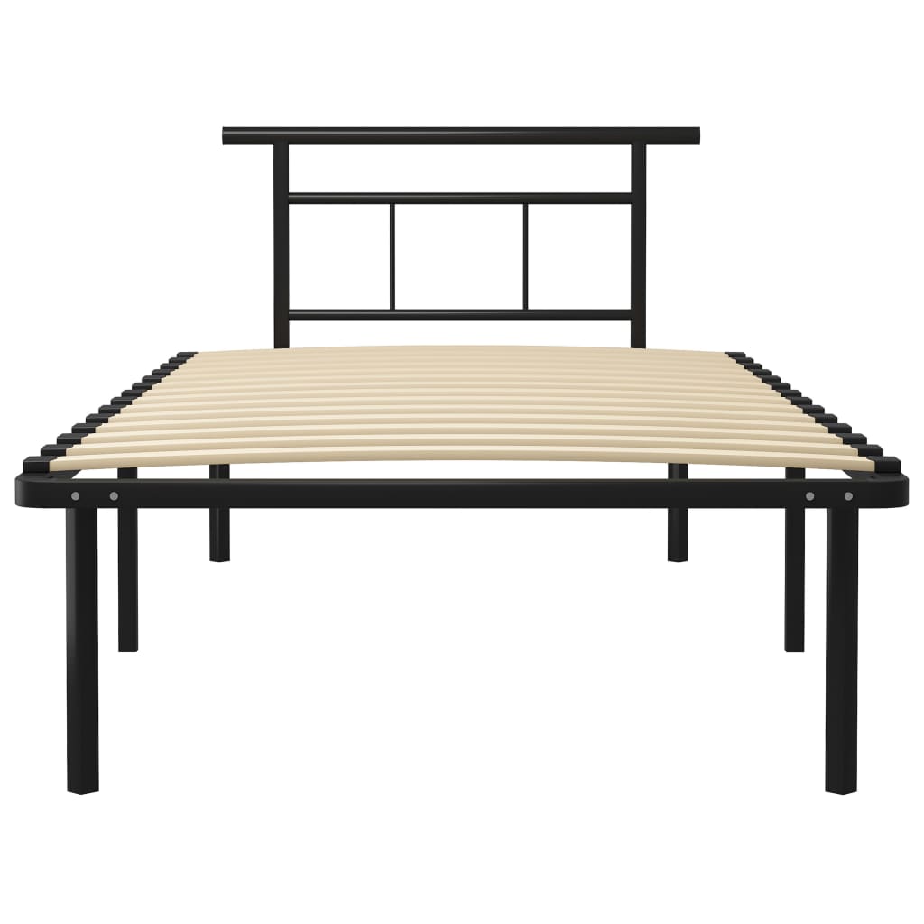 Cadre de lit sans matelas noir métal 100x200 cm - XIOS