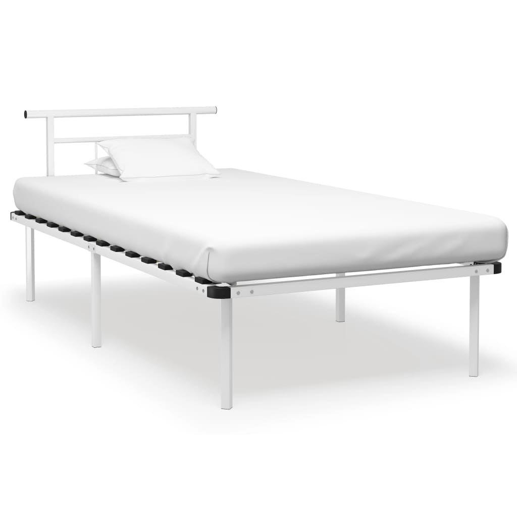 Cadre de lit sans matelas blanc métal 100x200 cm - XIOS