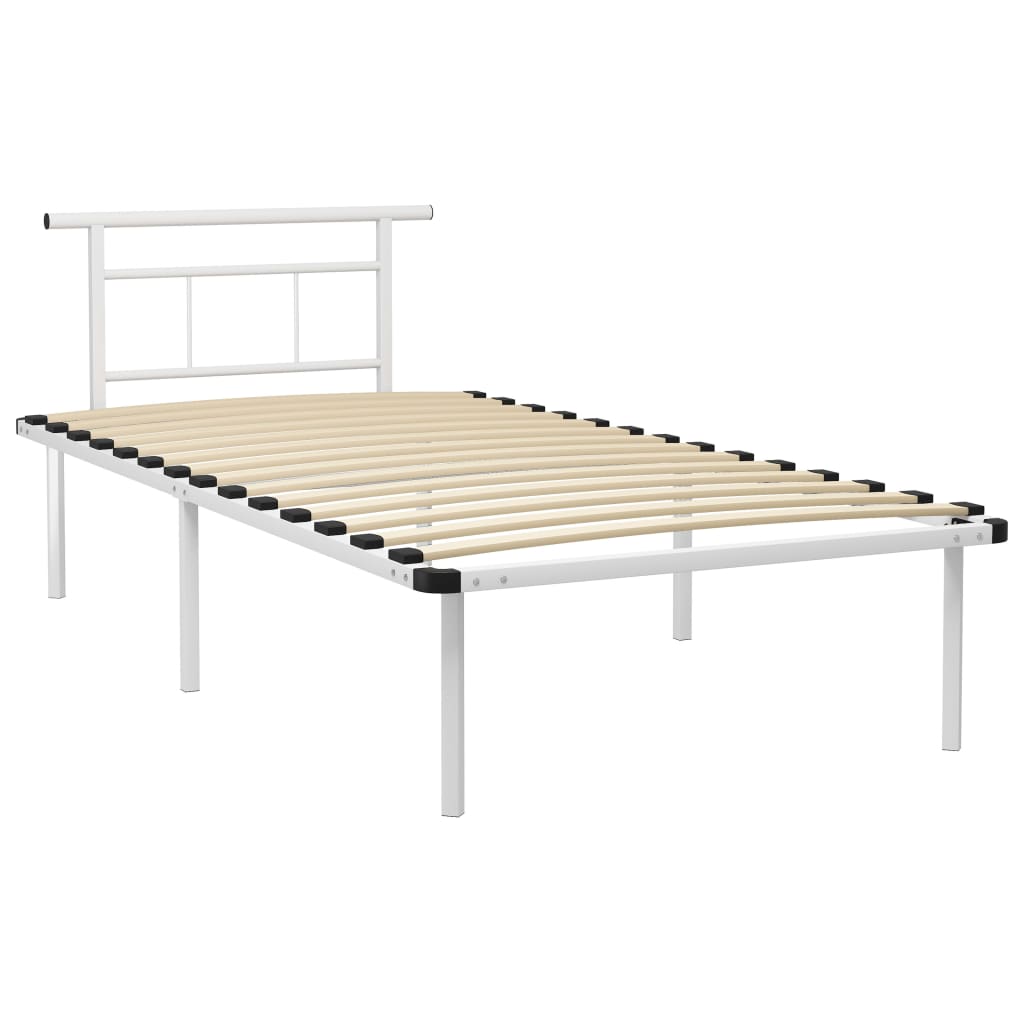 Cadre de lit sans matelas blanc métal 100x200 cm - XIOS
