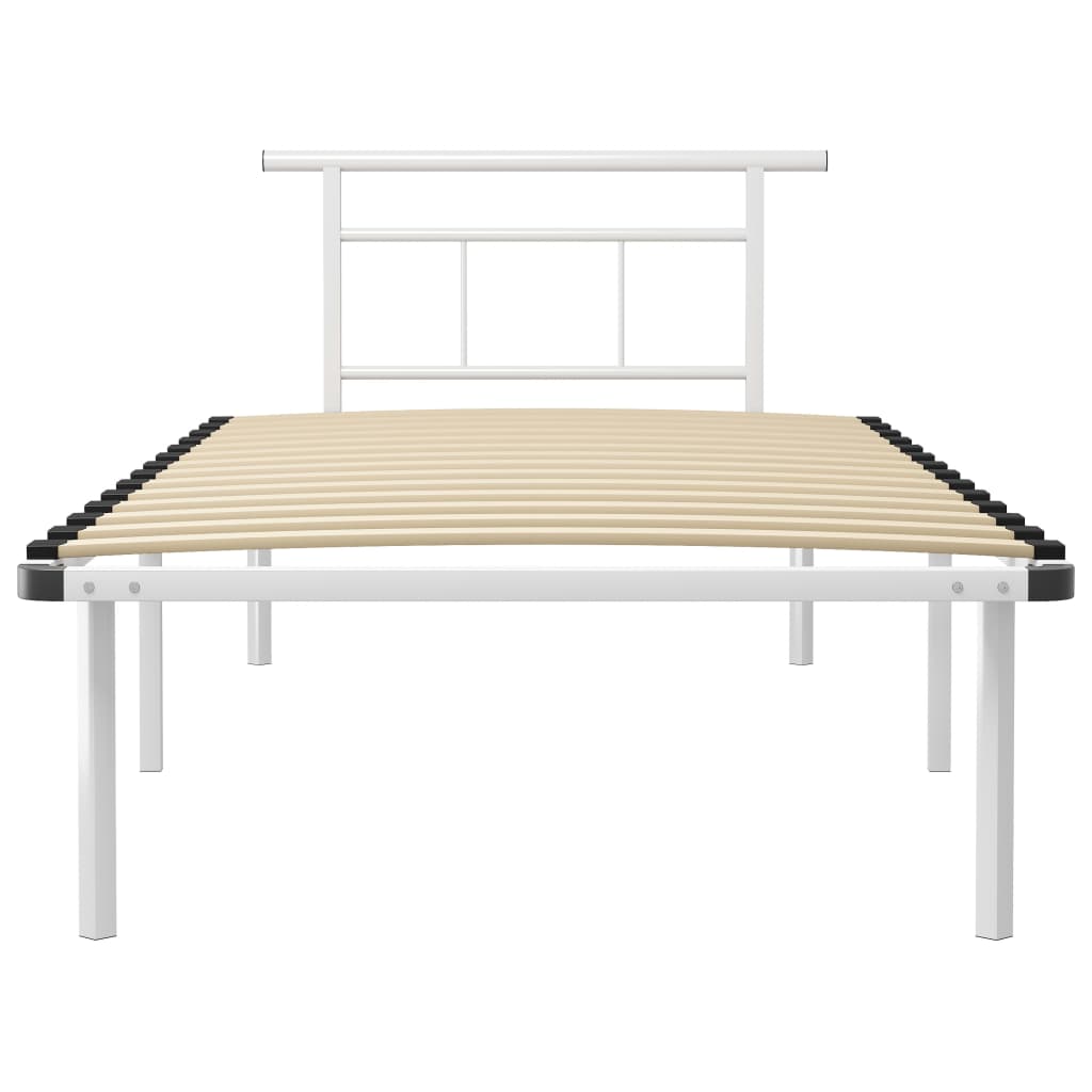 Cadre de lit sans matelas blanc métal 100x200 cm - XIOS