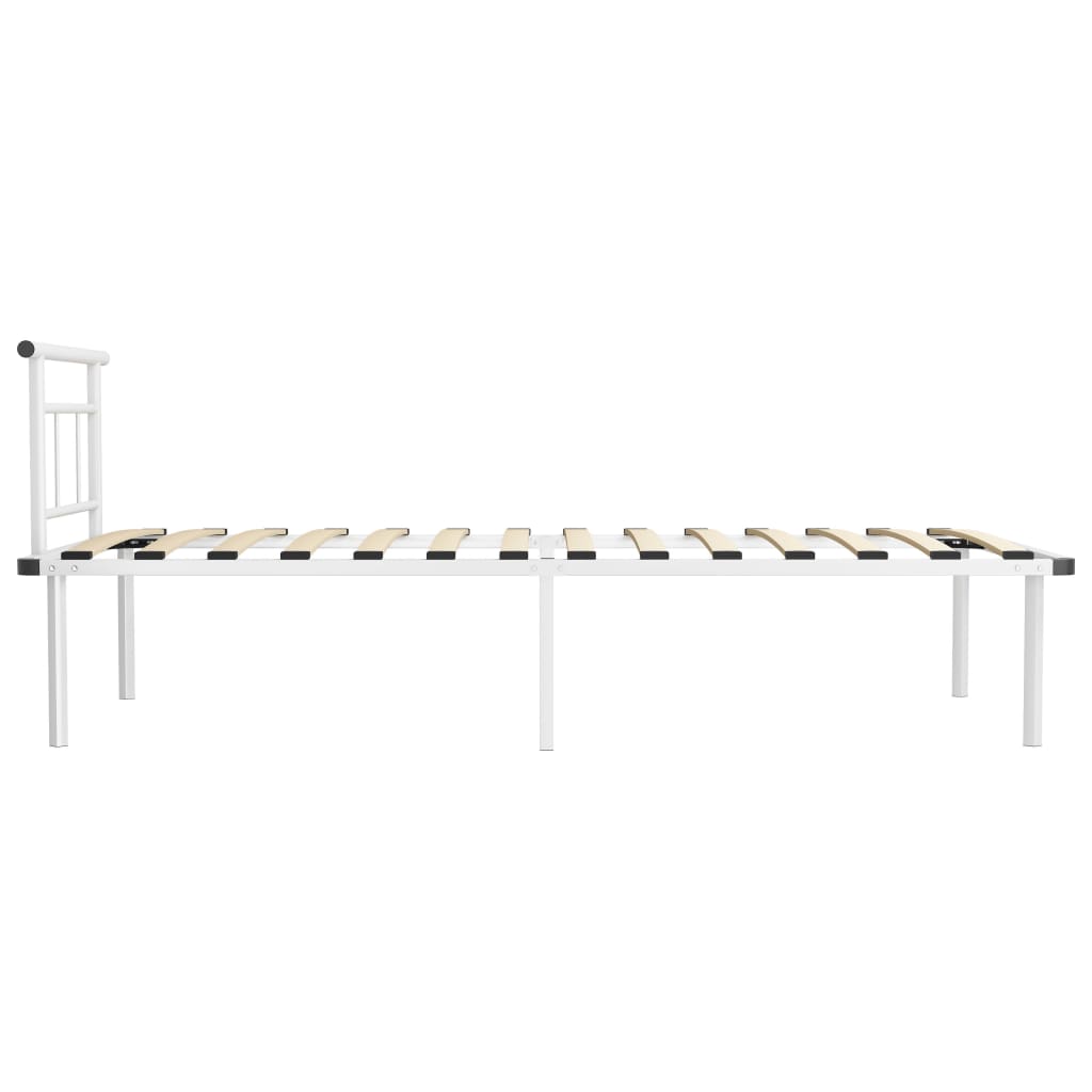 Cadre de lit sans matelas blanc métal 100x200 cm - XIOS