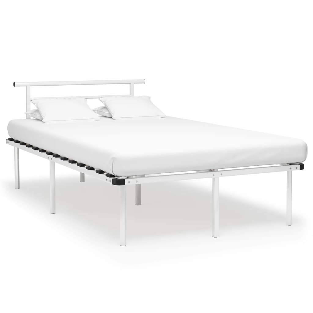 Cadre de lit sans matelas blanc métal 120x200 cm - XIOS
