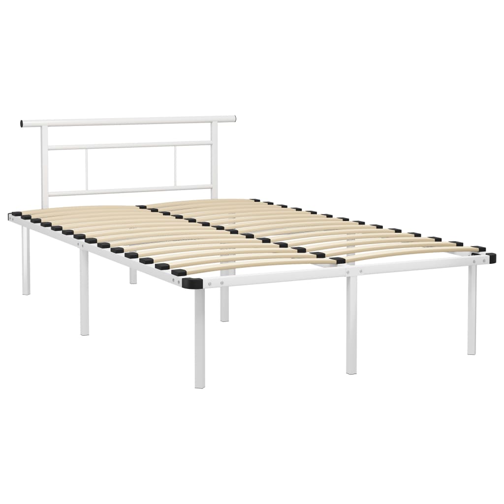 Cadre de lit sans matelas blanc métal 120x200 cm - XIOS