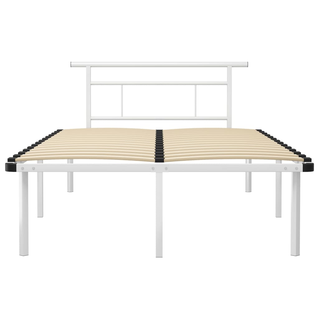 Cadre de lit sans matelas blanc métal 120x200 cm - XIOS