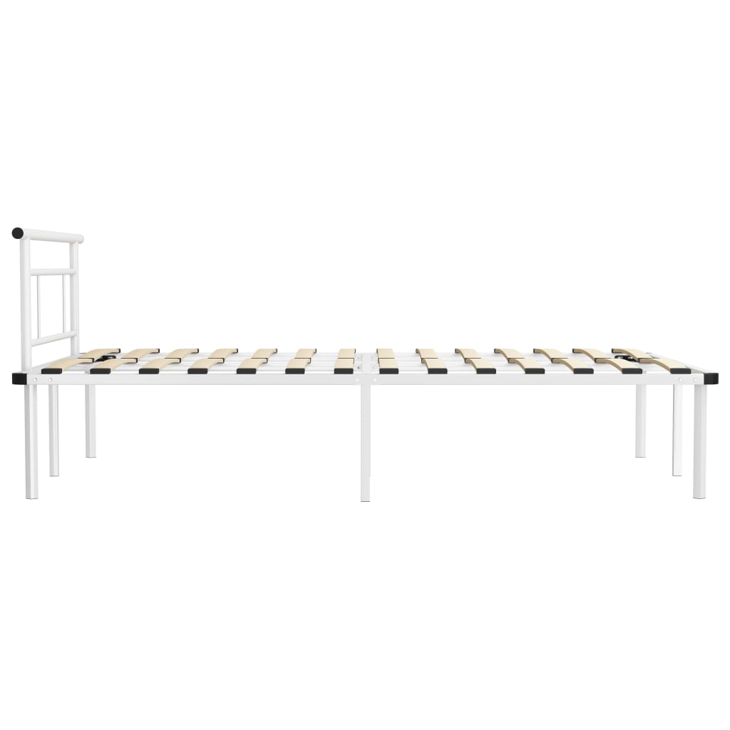 Cadre de lit sans matelas blanc métal 120x200 cm - XIOS