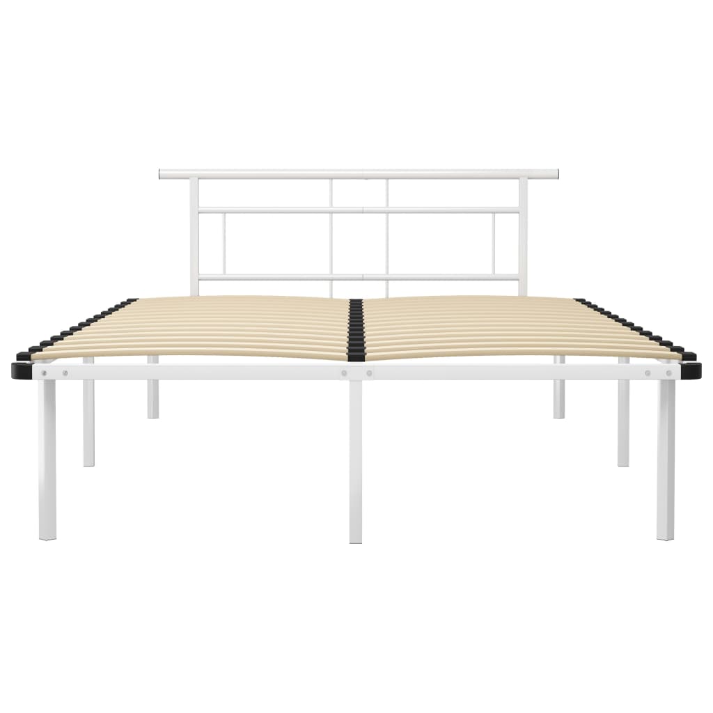 Cadre de lit sans matelas blanc métal 140x200 cm - XIOS