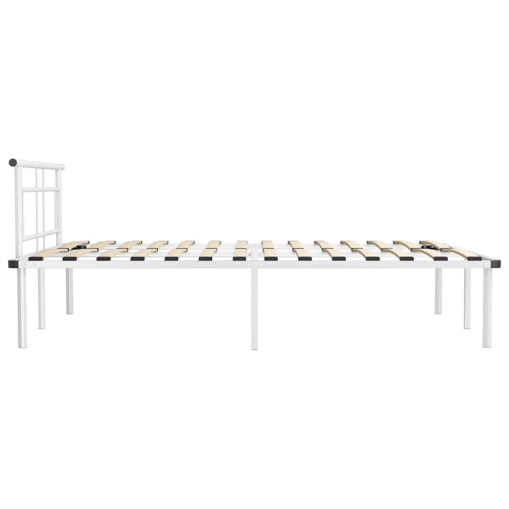 Cadre de lit sans matelas blanc métal 140x200 cm - XIOS