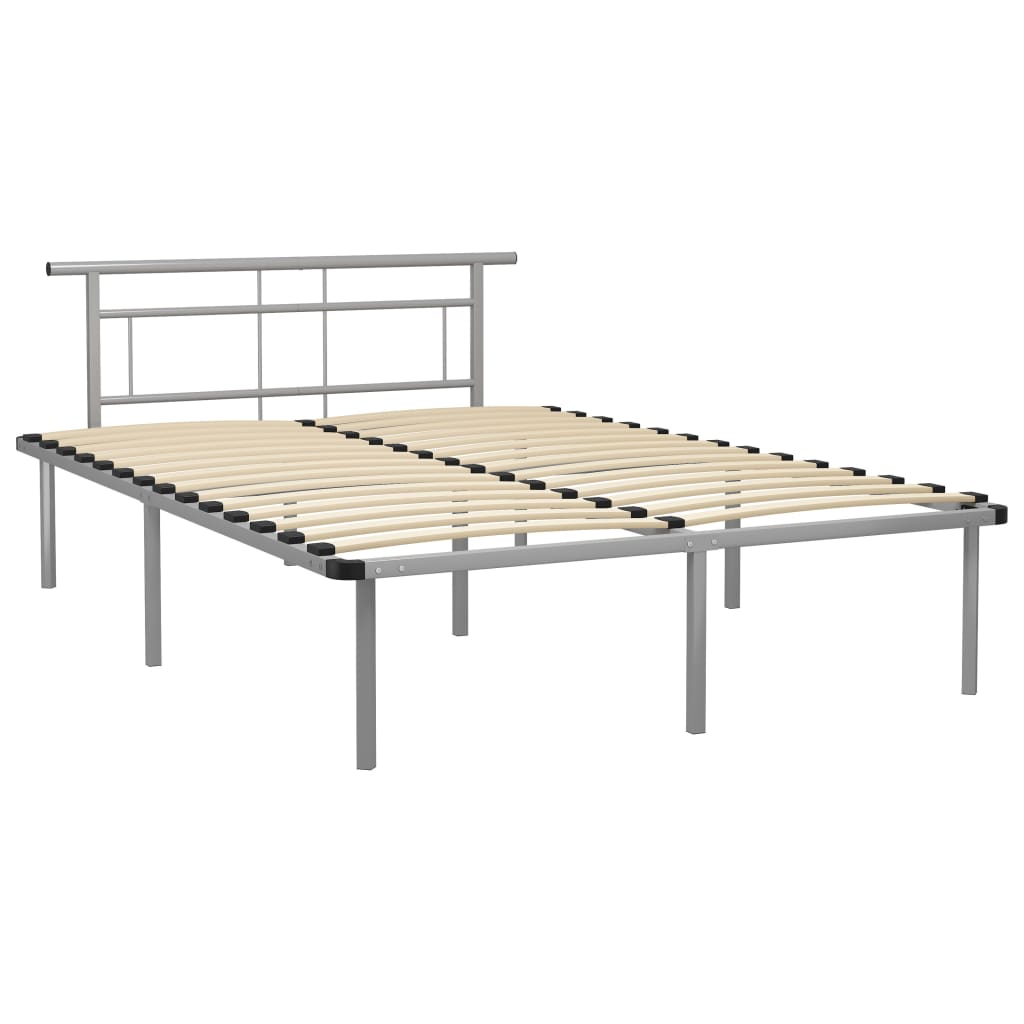 Cadre de lit sans matelas gris métal 140x200 cm - XIOS