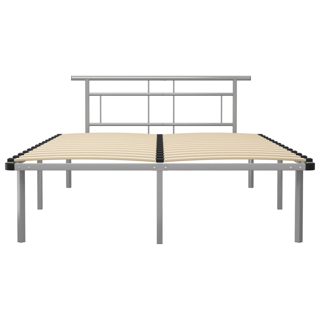 Cadre de lit sans matelas gris métal 140x200 cm - XIOS