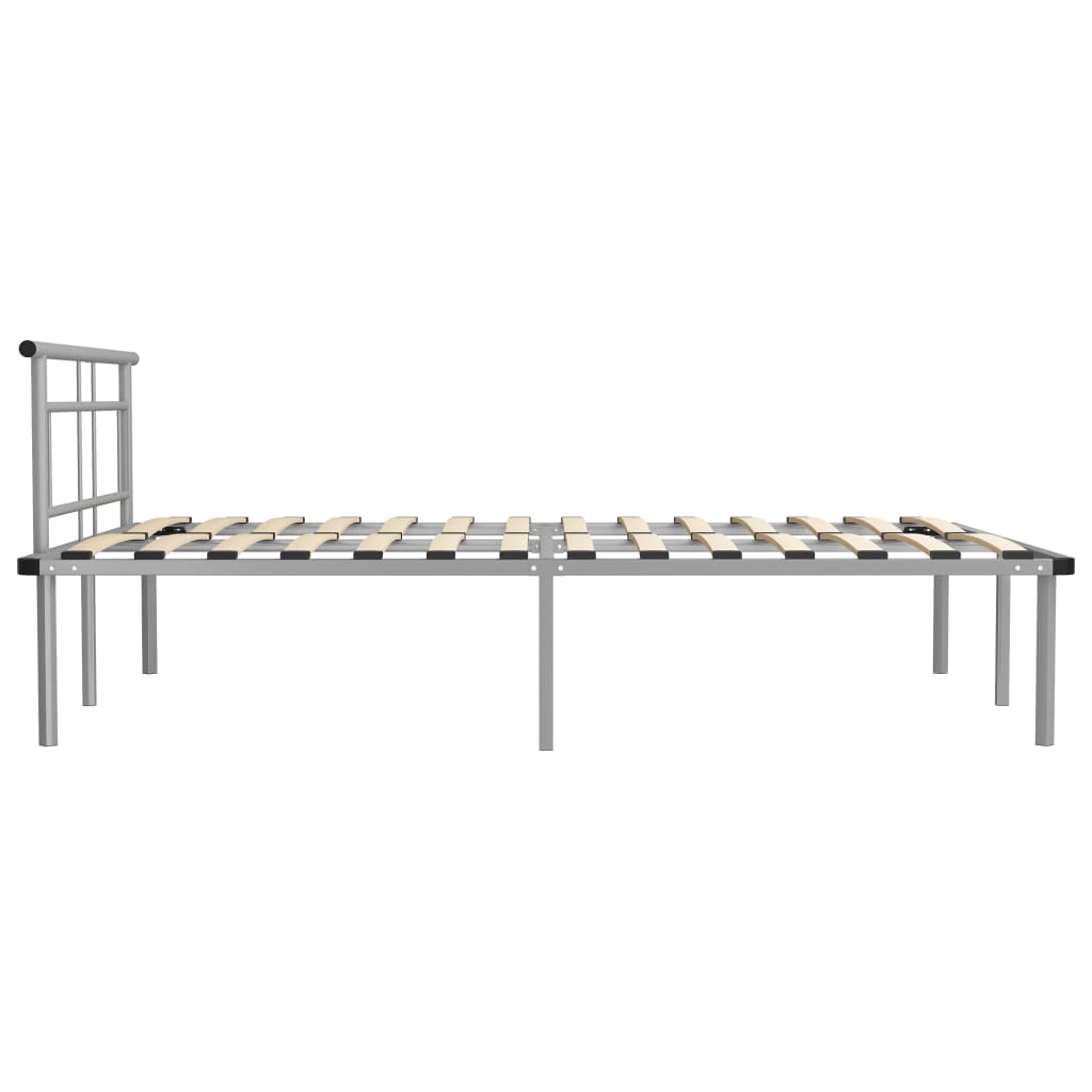 Cadre de lit sans matelas gris métal 140x200 cm - XIOS