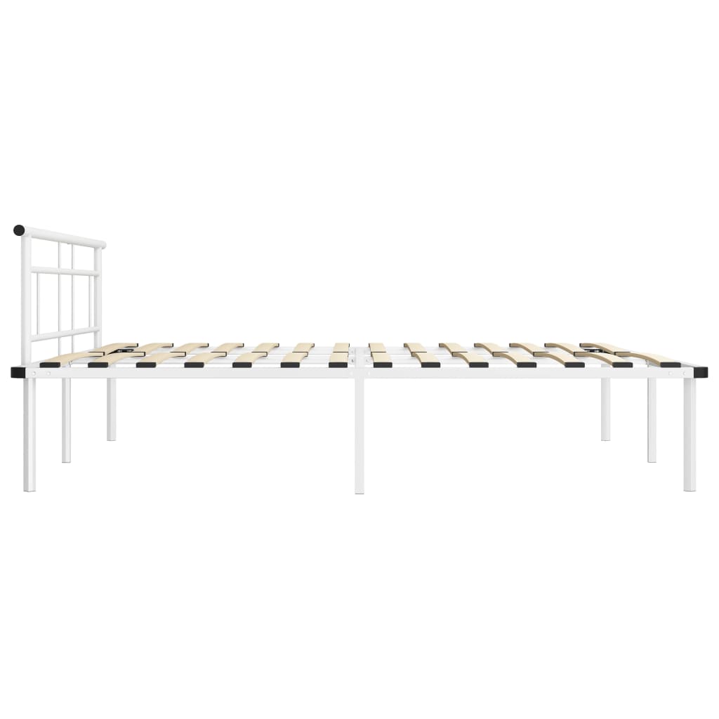 Cadre de lit sans matelas blanc métal 200x200 cm - XIOS