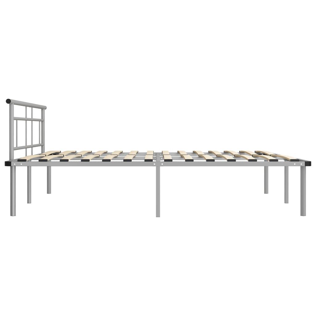 Cadre de lit sans matelas gris métal 200x200 cm - XIOS