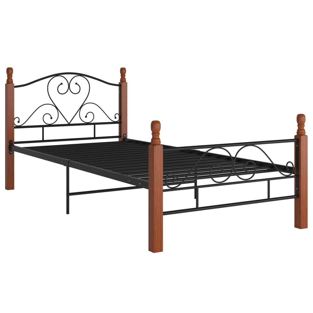 Cadre de lit sans matelas noir métal 90x200 cm - XIOS
