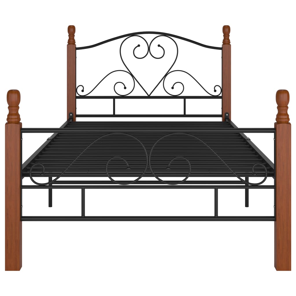 Cadre de lit sans matelas noir métal 90x200 cm - XIOS