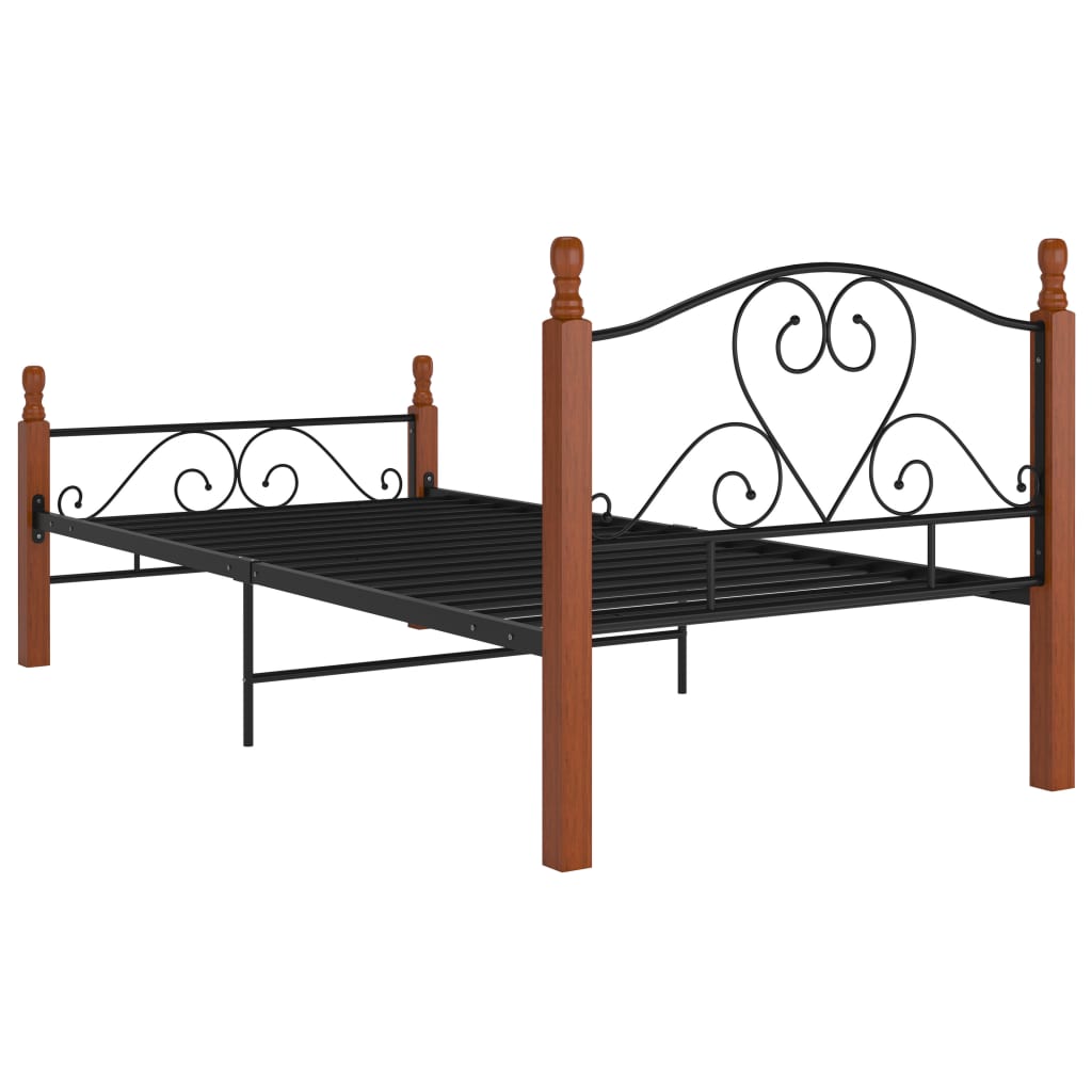 Cadre de lit sans matelas noir métal 90x200 cm - XIOS
