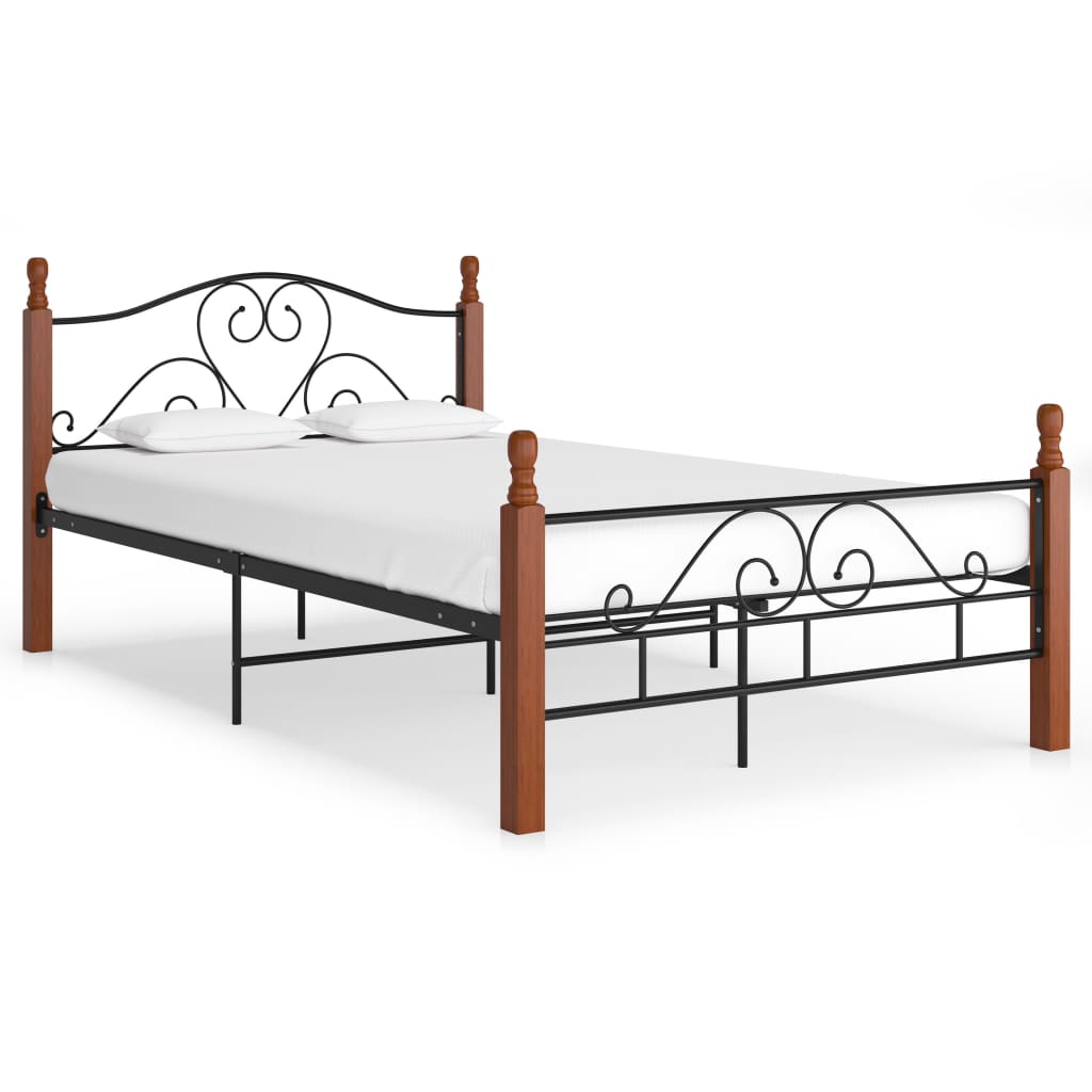 Cadre de lit sans matelas noir métal 120x200 cm - XIOS