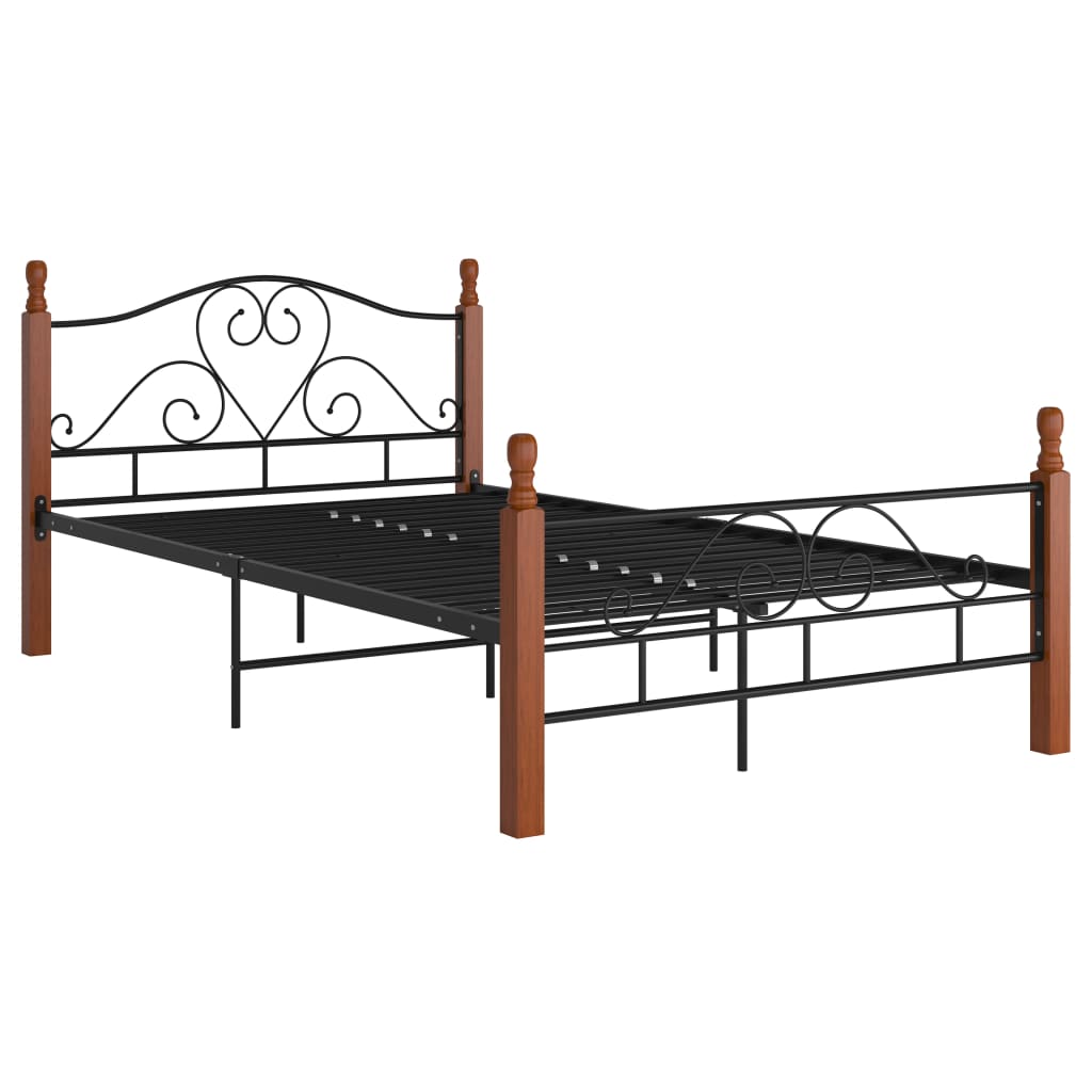 Cadre de lit sans matelas noir métal 120x200 cm - XIOS