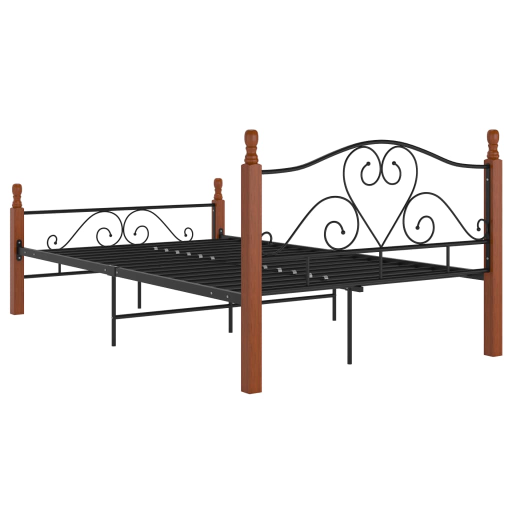 Cadre de lit sans matelas noir métal 120x200 cm - XIOS