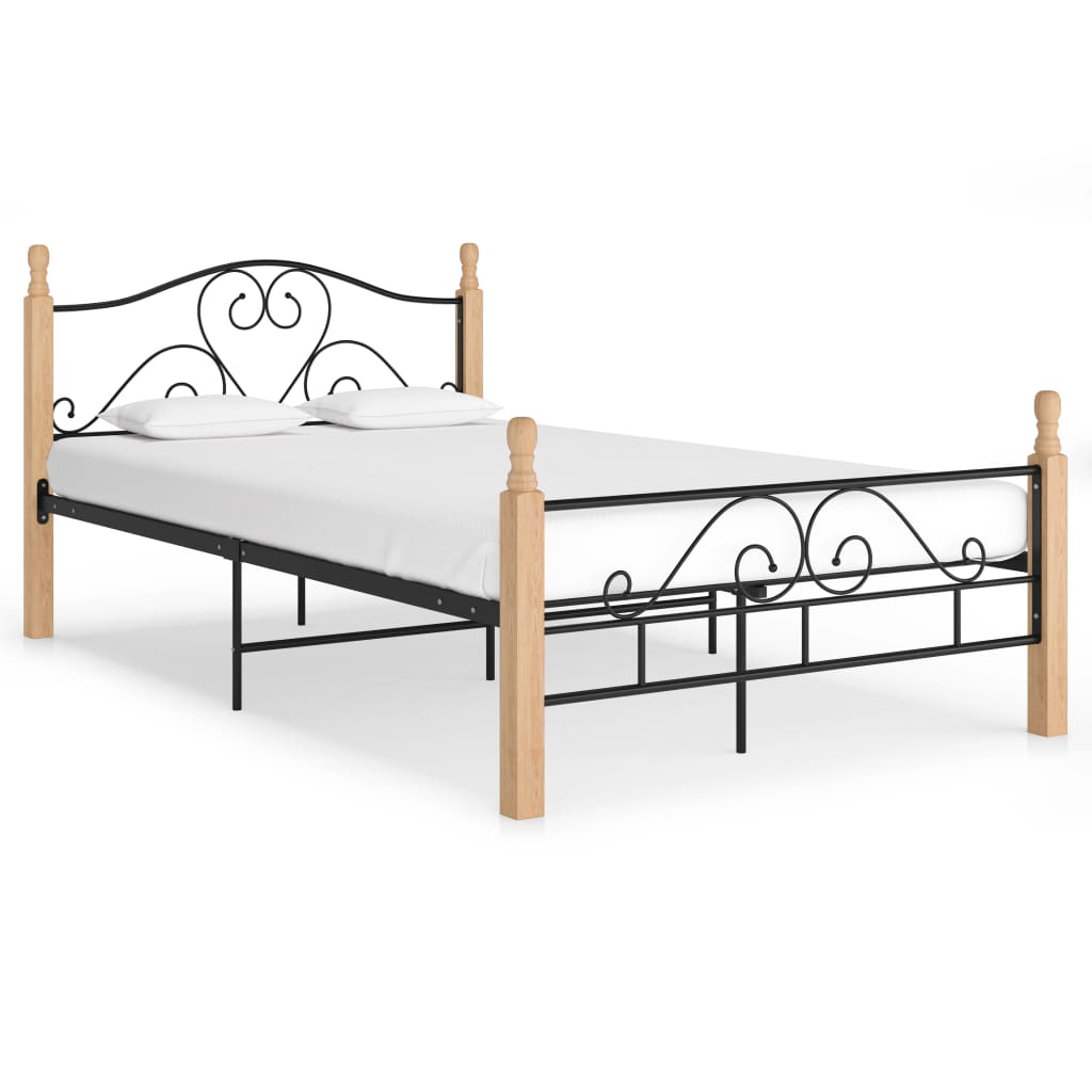 Cadre de lit sans matelas noir métal 120x200 cm - XIOS