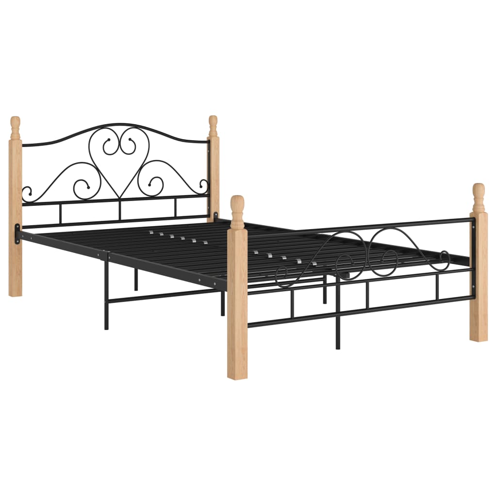 Cadre de lit sans matelas noir métal 120x200 cm - XIOS