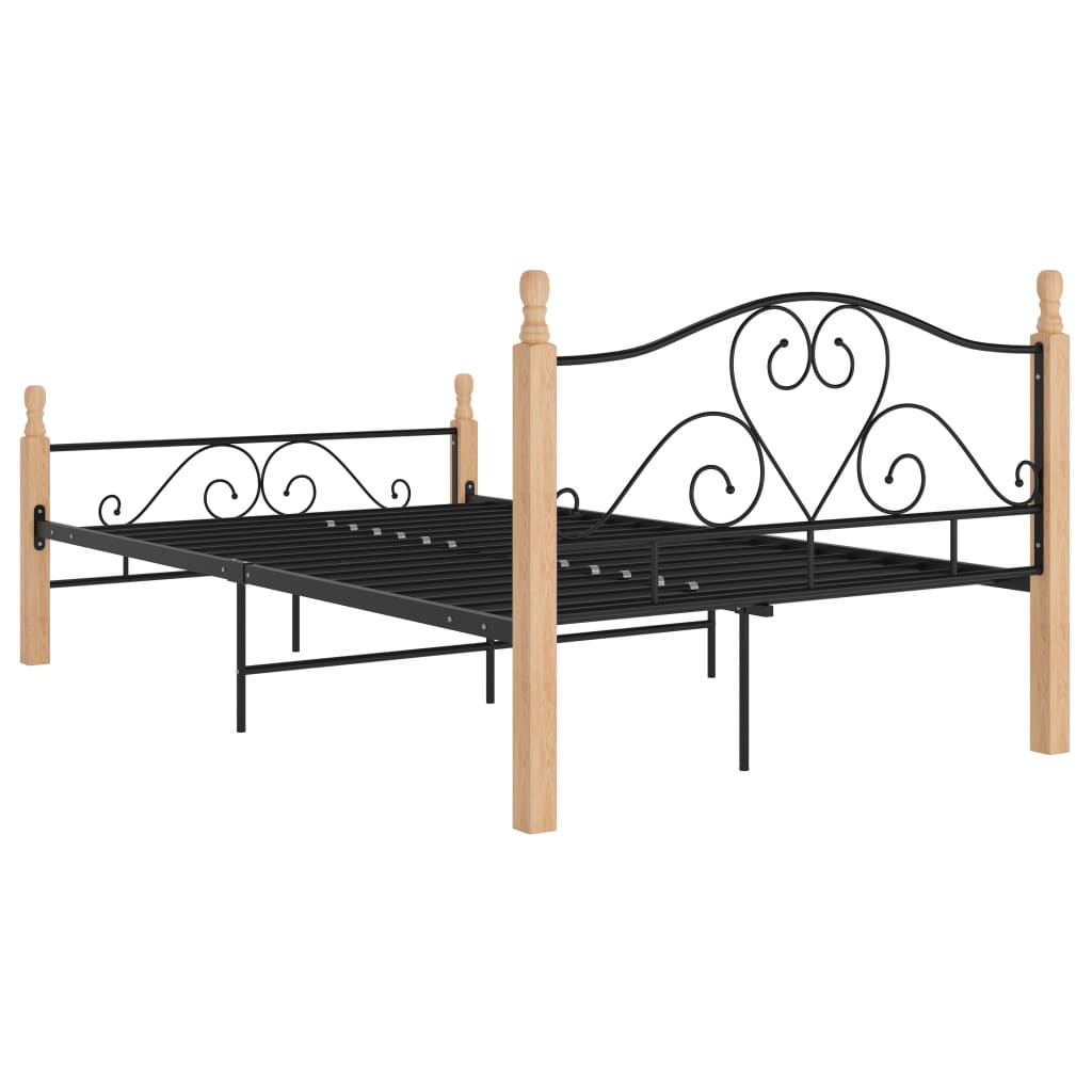 Cadre de lit sans matelas noir métal 120x200 cm - XIOS