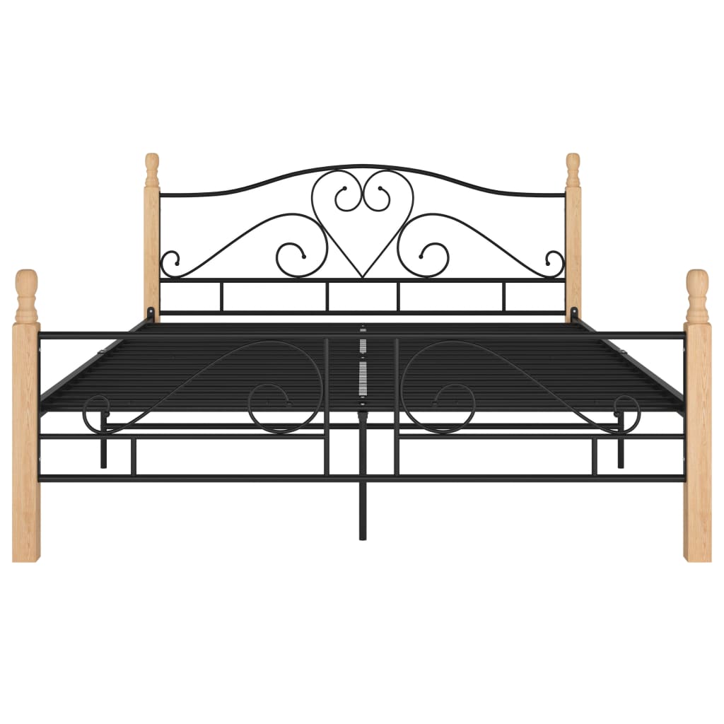 Cadre de lit avec tête de lit sans matelas noir 140x200cm métal - XIOS