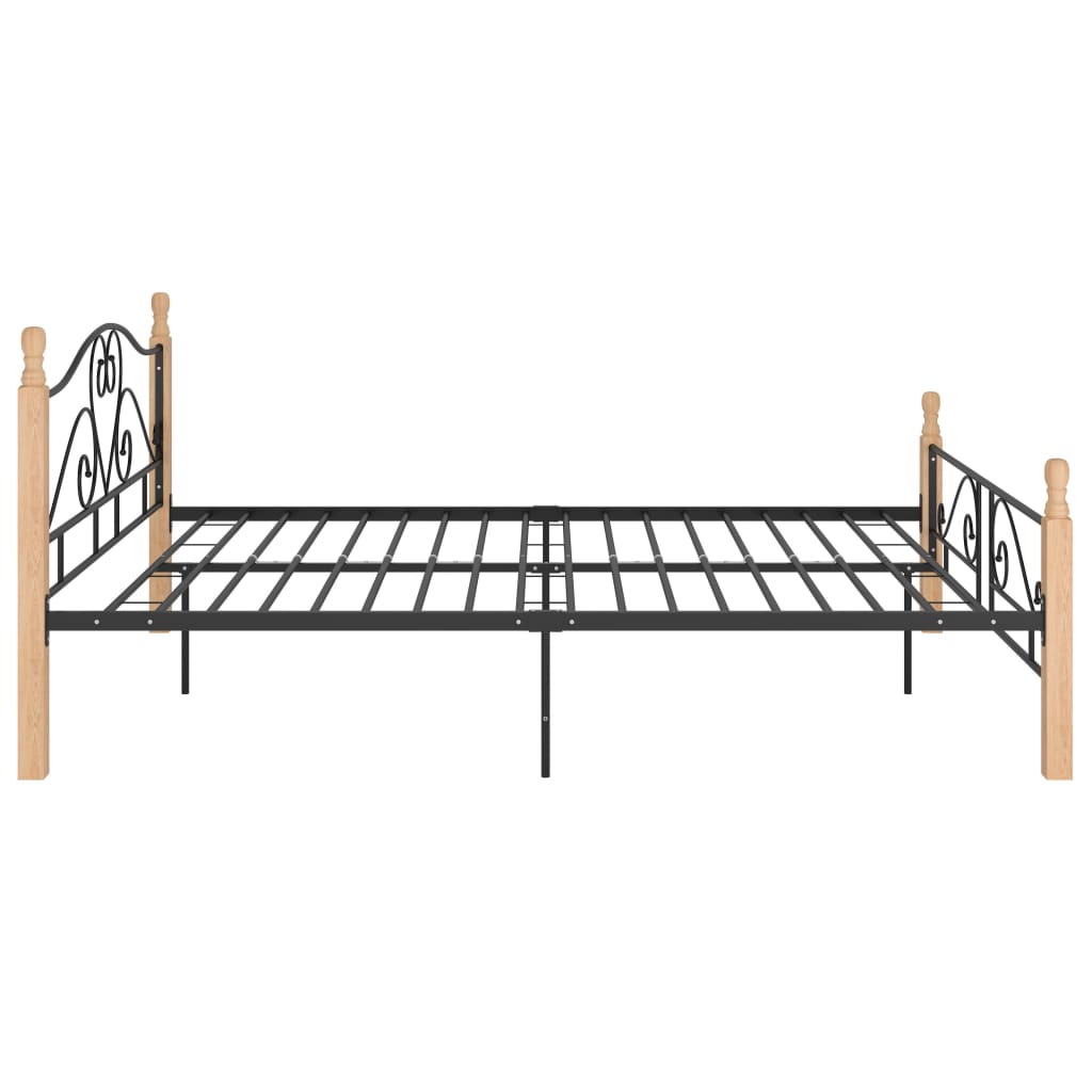 Cadre de lit avec tête de lit sans matelas noir 140x200cm métal - XIOS