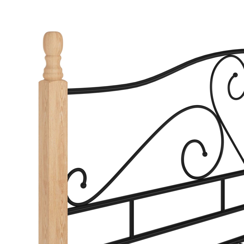 Cadre de lit avec tête de lit sans matelas noir 140x200cm métal - XIOS