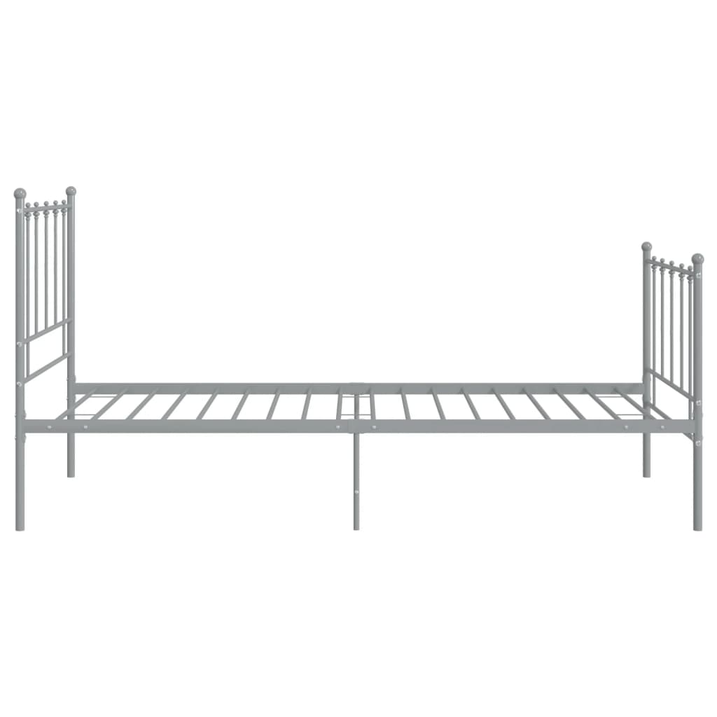 Cadre de lit sans matelas gris métal 100x200 cm - XIOS