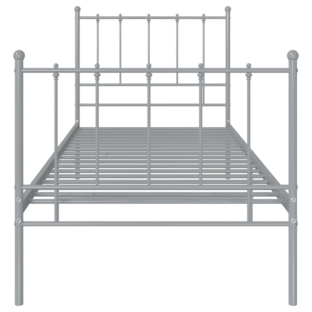 Cadre de lit sans matelas gris métal 100x200 cm - XIOS