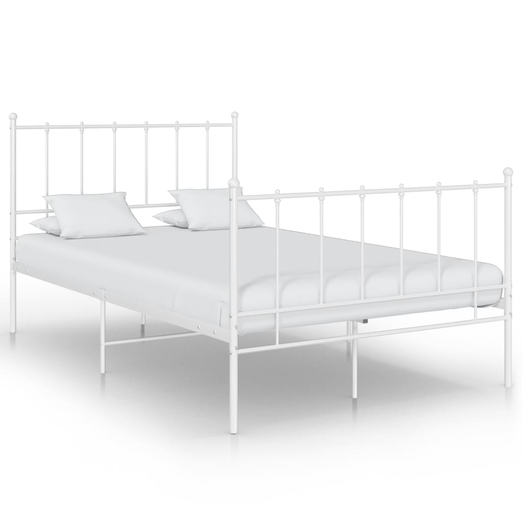 Cadre de lit sans matelas blanc métal 120x200 cm - XIOS