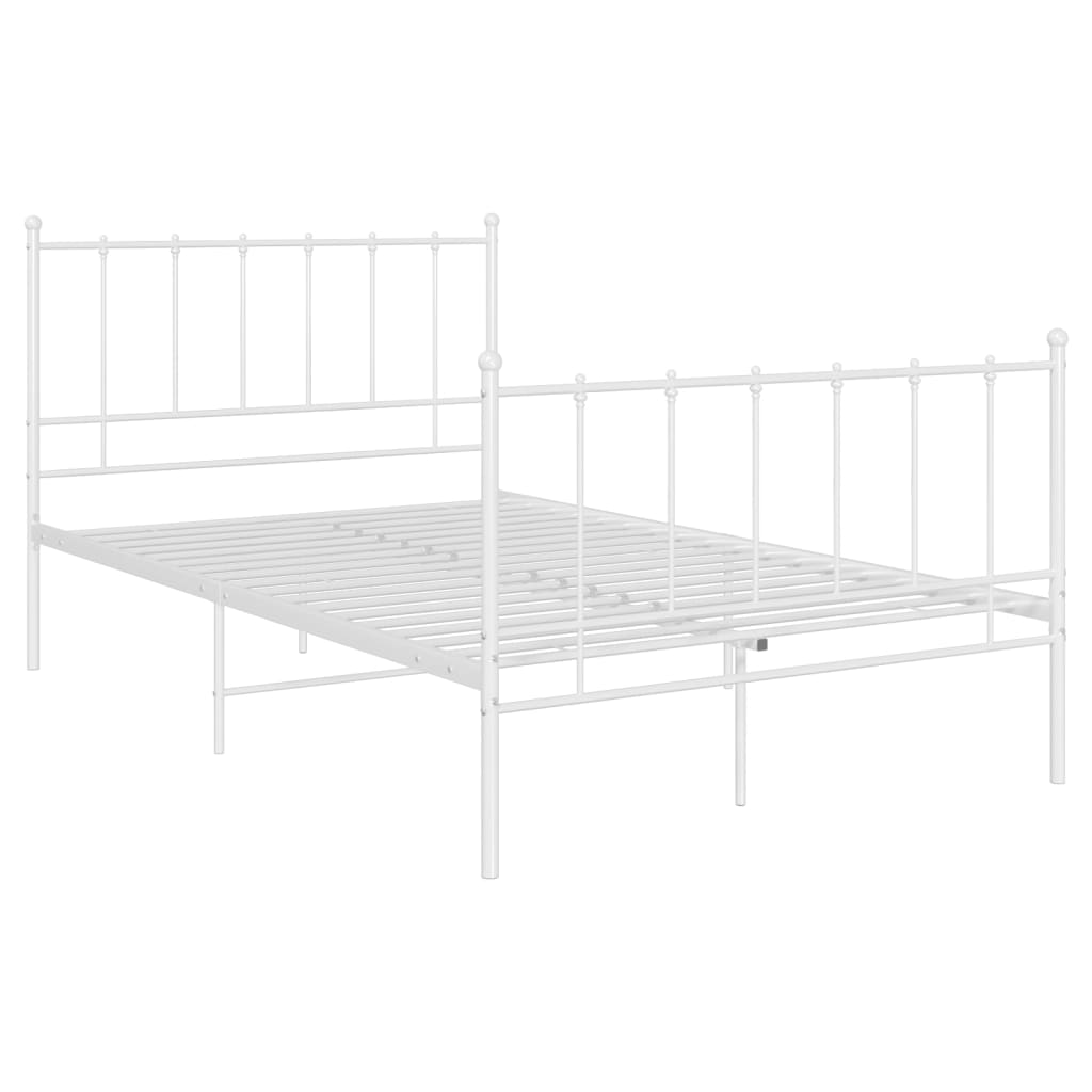 Cadre de lit sans matelas blanc métal 120x200 cm - XIOS