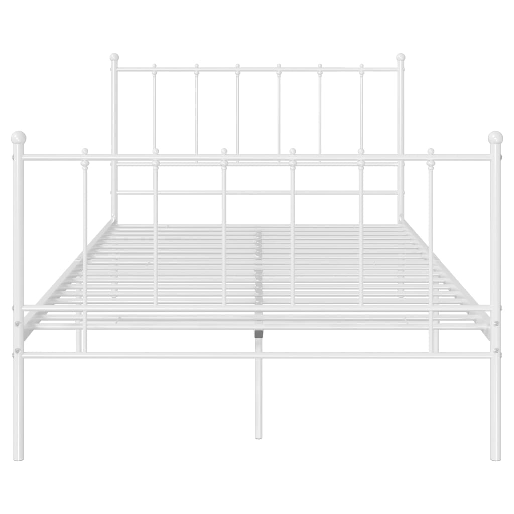 Cadre de lit sans matelas blanc métal 120x200 cm - XIOS