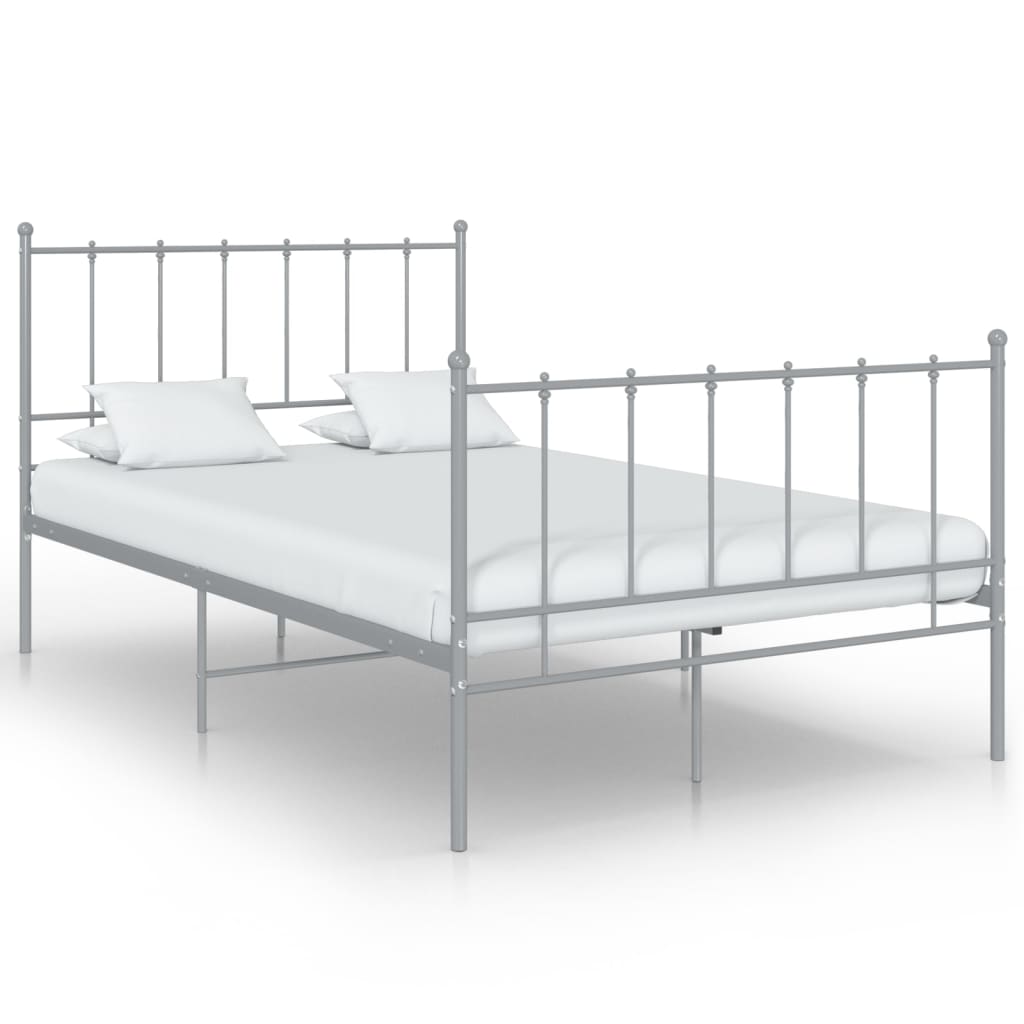 Cadre de lit sans matelas gris métal 120x200 cm - XIOS