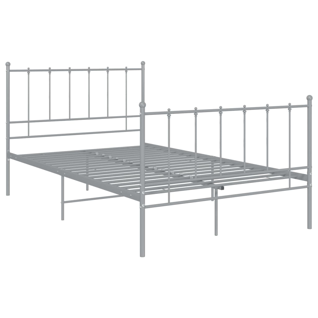 Cadre de lit sans matelas gris métal 120x200 cm - XIOS